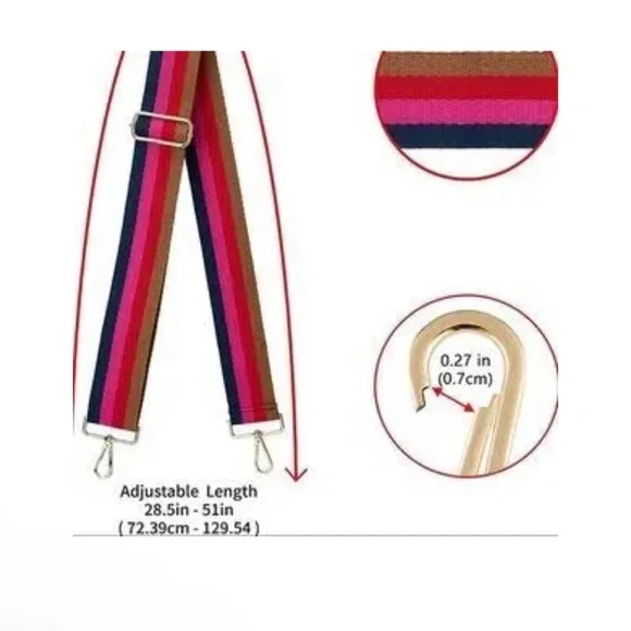 Thomas & Lee Company Multi Color Stripe Guitar Purse Strap NWT - Picture 3 of 7